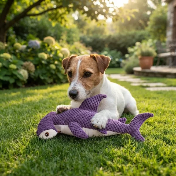 purple-shark-plush-chew-toy-for-dogs Purple shark plush chew toy for dogs